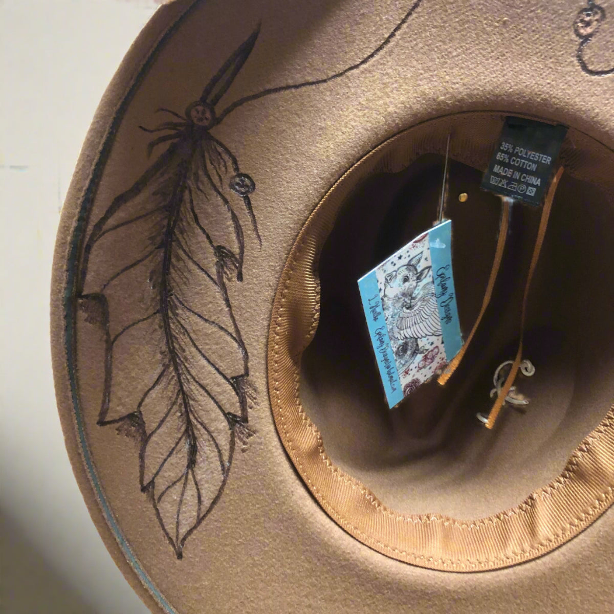 Hand Burned Hold My Halo Hat