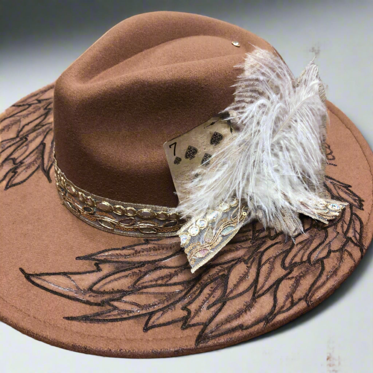 Hand Burned Hold My Halo Hat