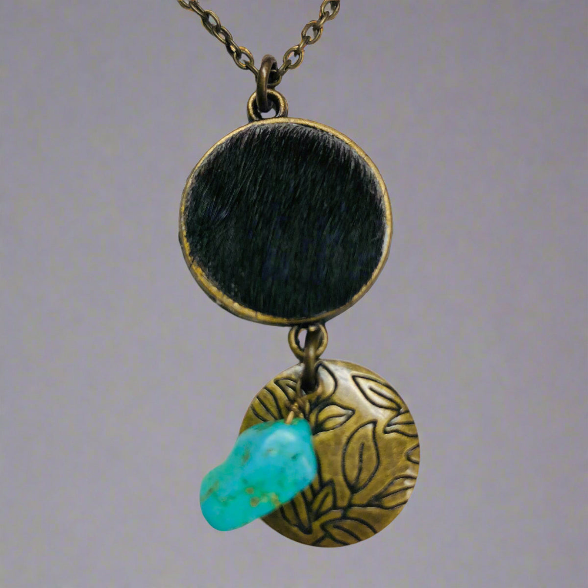 Cowhide Turquoise Necklace