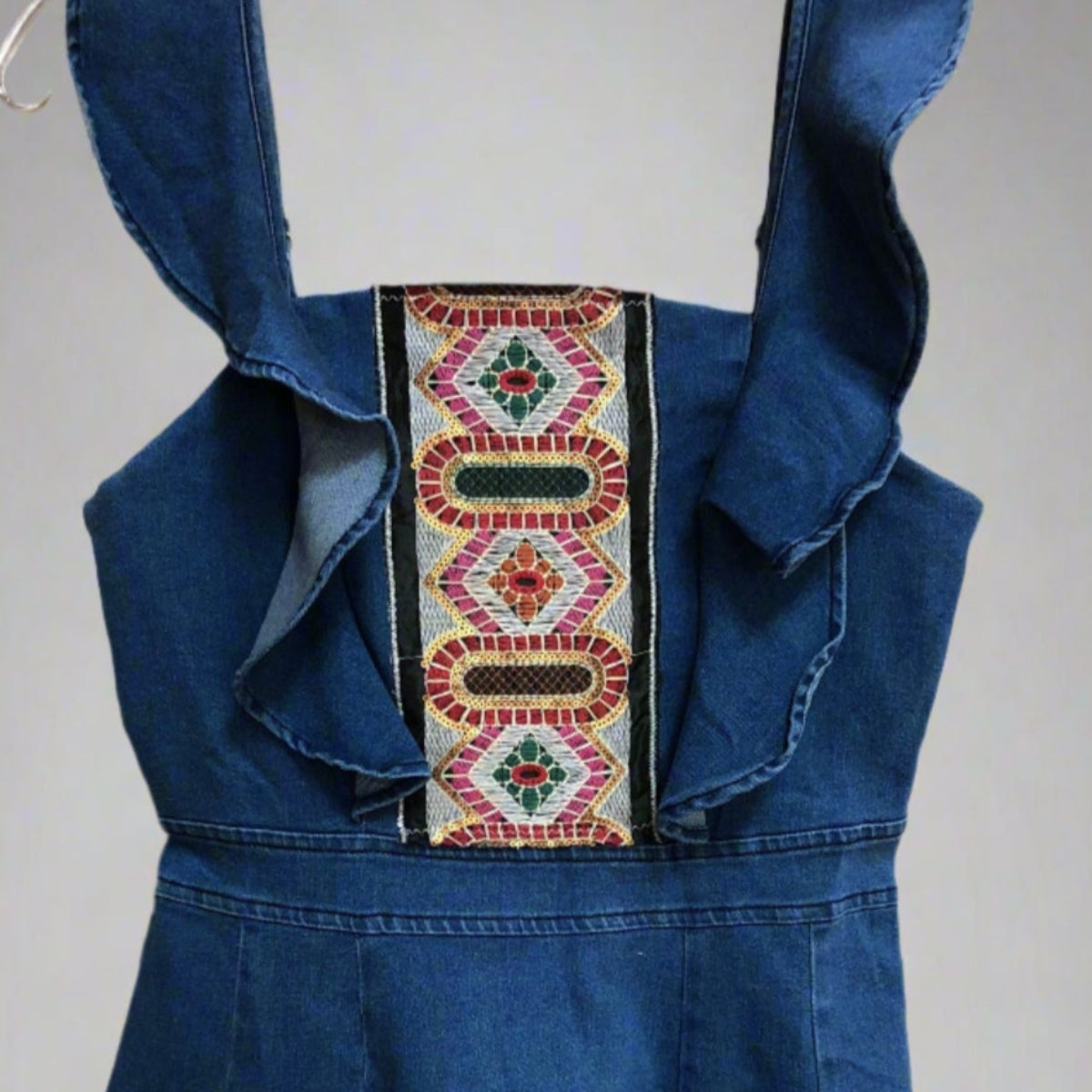Fly Sleeves Denim Dress