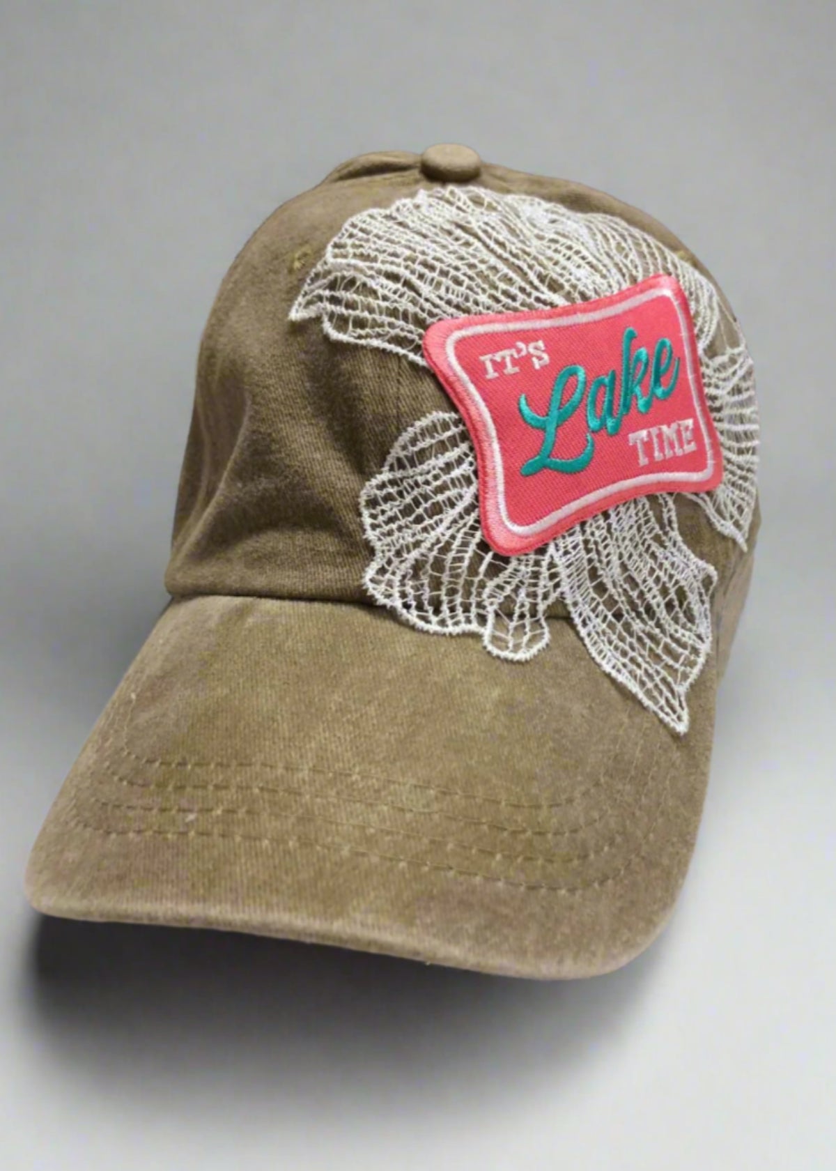 Lake Time Khaki Baseball Hat
