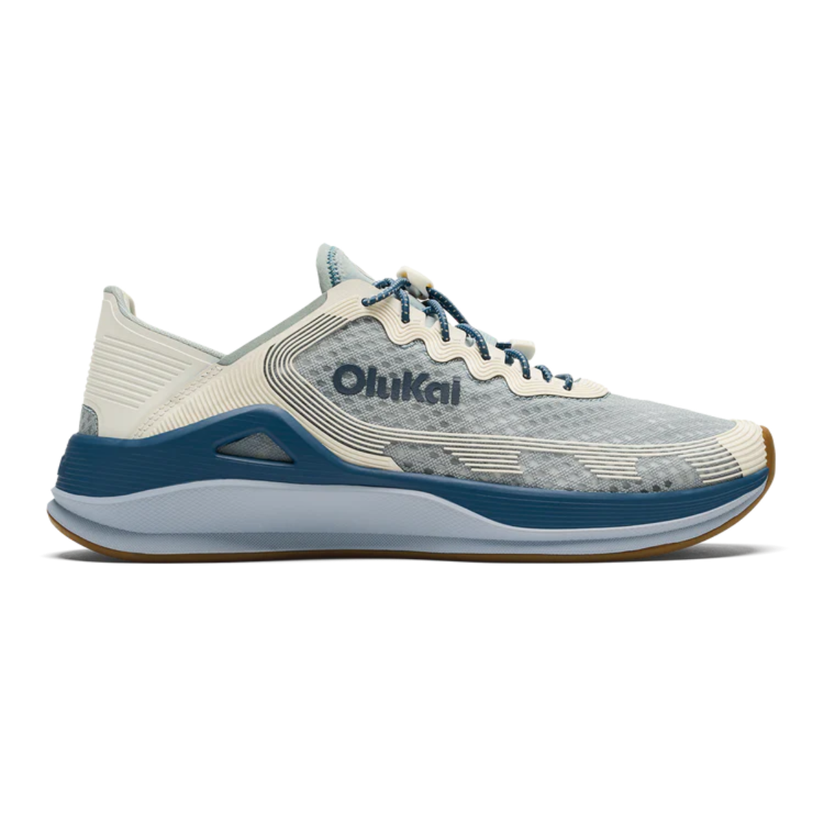 OluKai Men's 'Ahi Boat Shoe in Blue Pearl