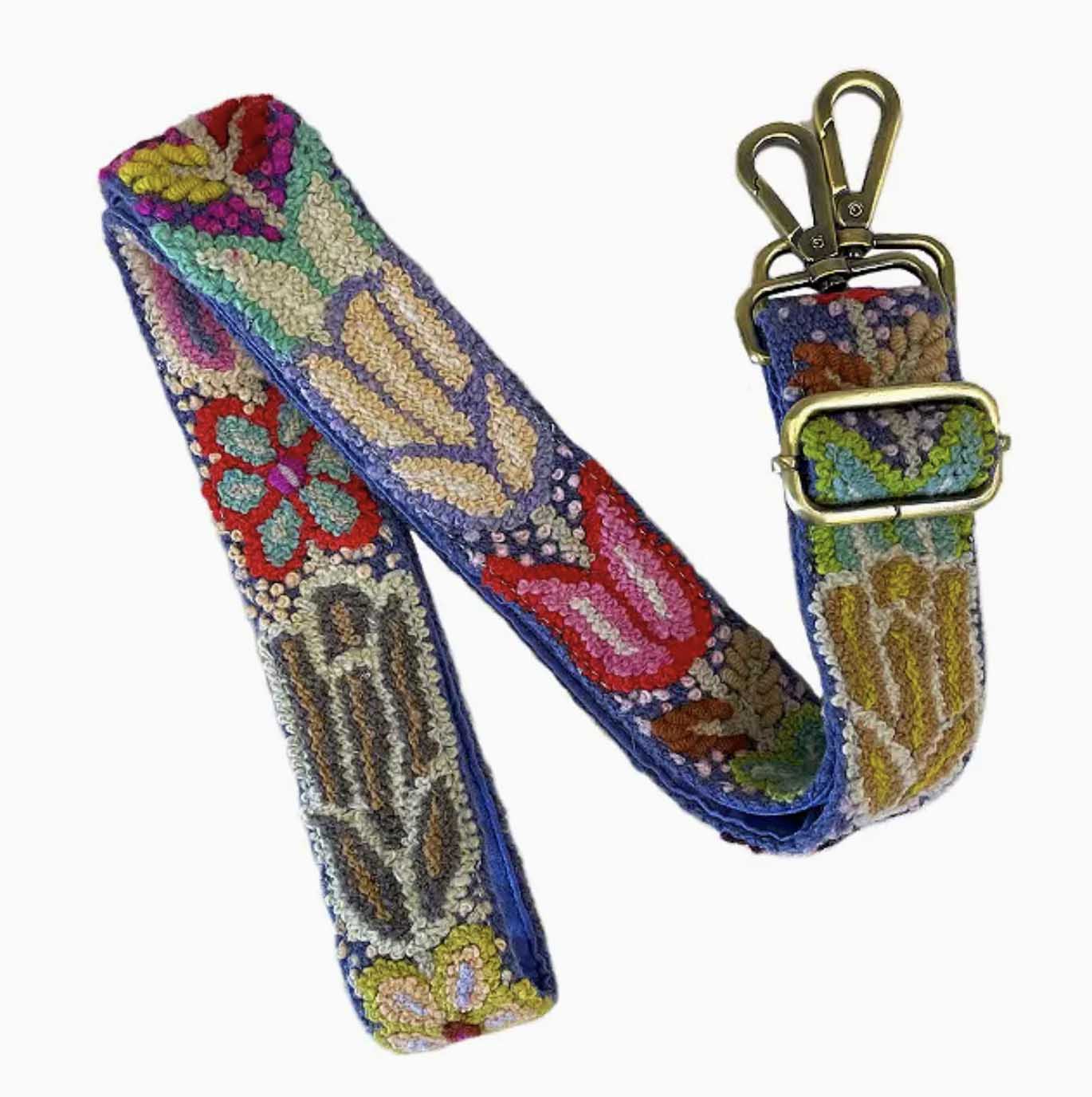 Jenny Kraus Folklorica Embroidered Adjustable Purse Strap