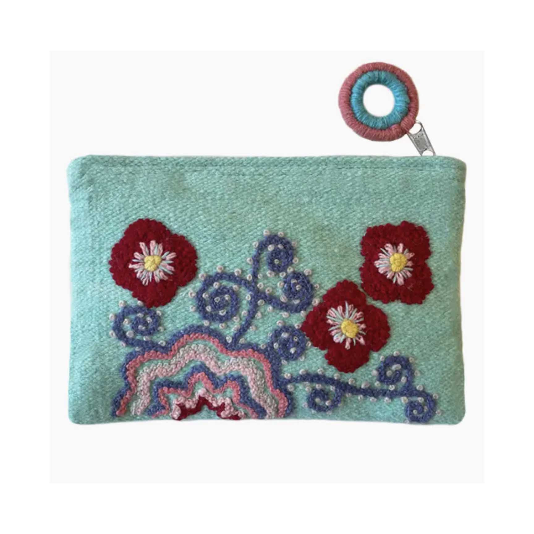 Jenny Krauss Posey Embroidered Wool Pouch