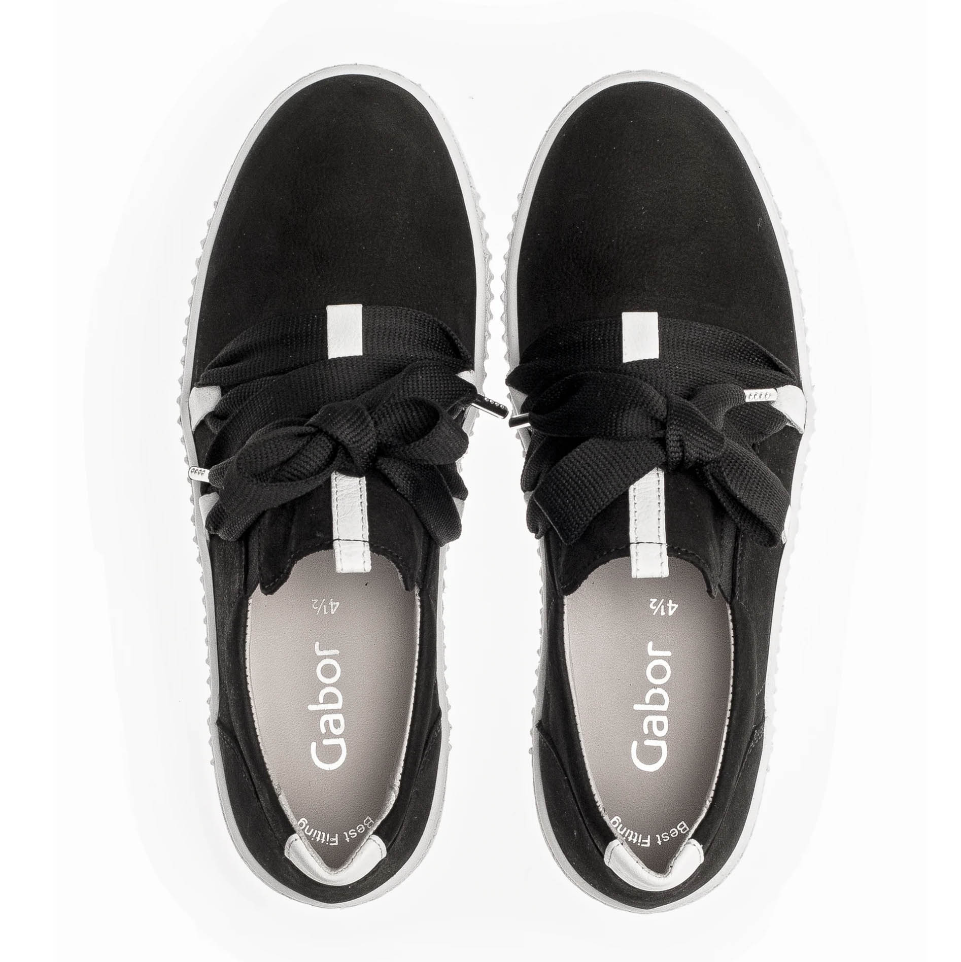 Gabor Ribbon Lace-Up Sneaker Black