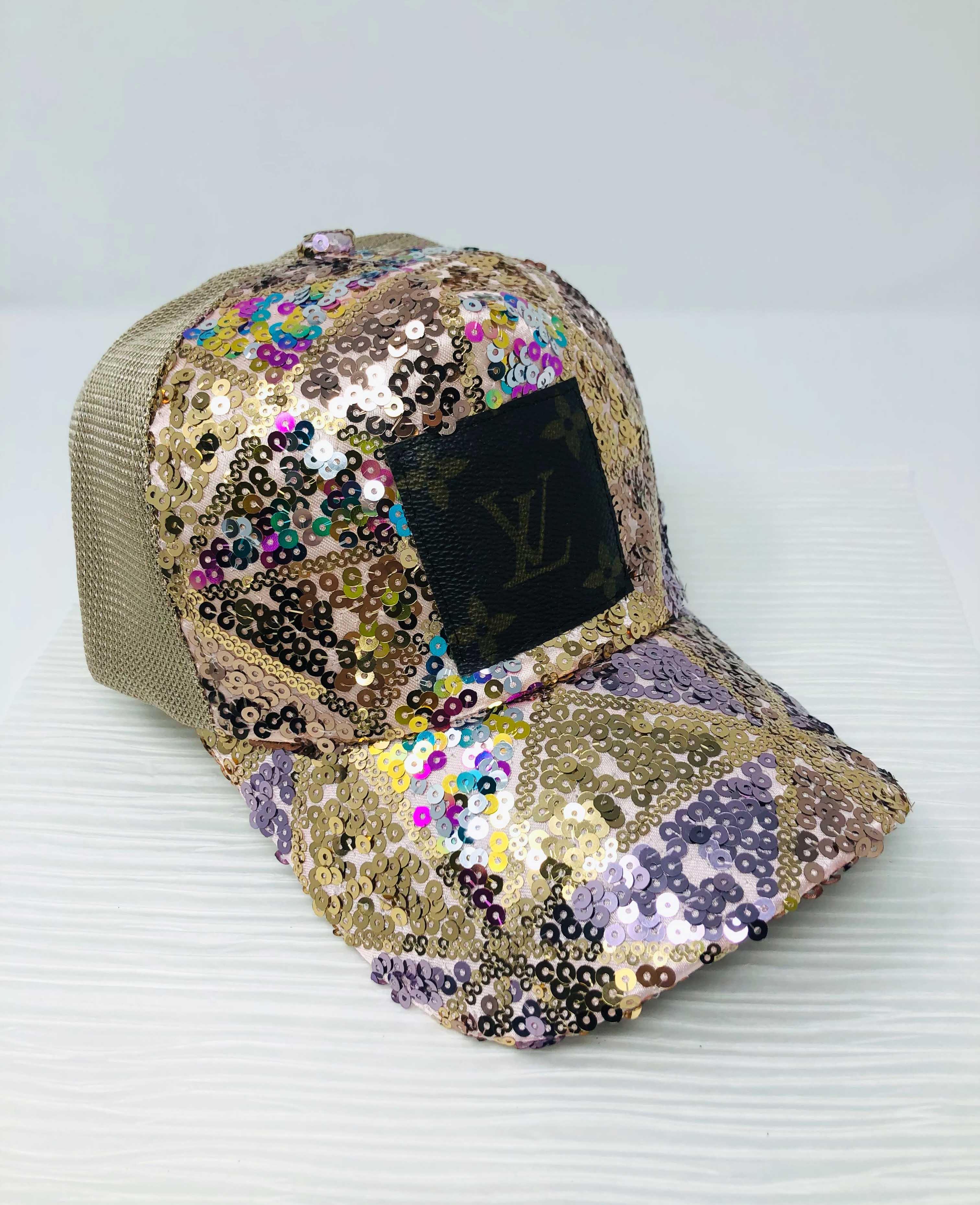Upcycled Always & Forever LV Sequined Hat
