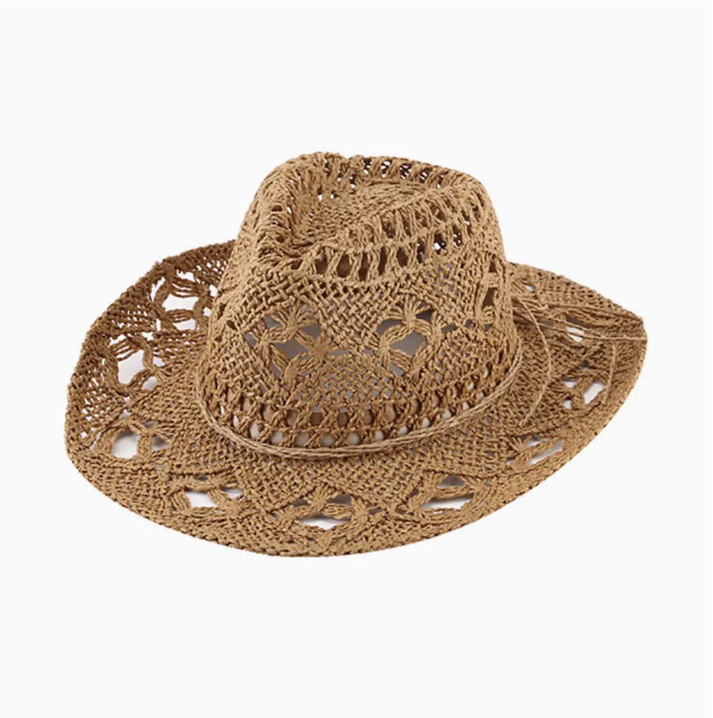 Embellish Your Life Crochet Style Straw Cowboy Hat