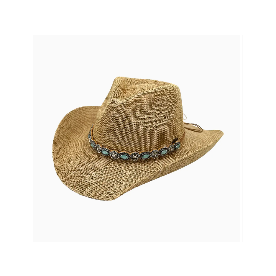 Embellish Your Life Jeweled Cowboy Straw Hat