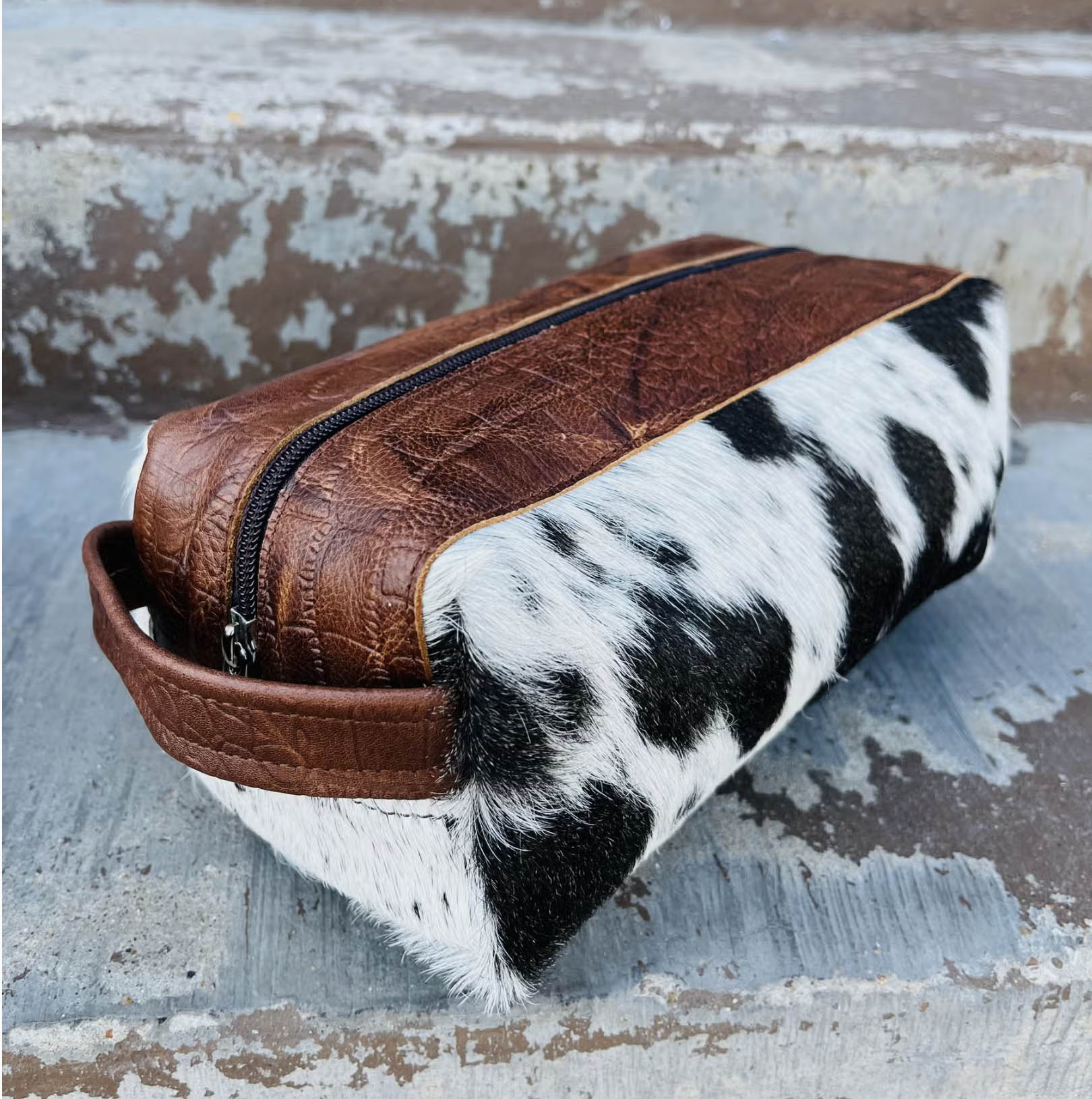 Leather & Cowhide Kit Bag - Toiletry - Shaving Kit