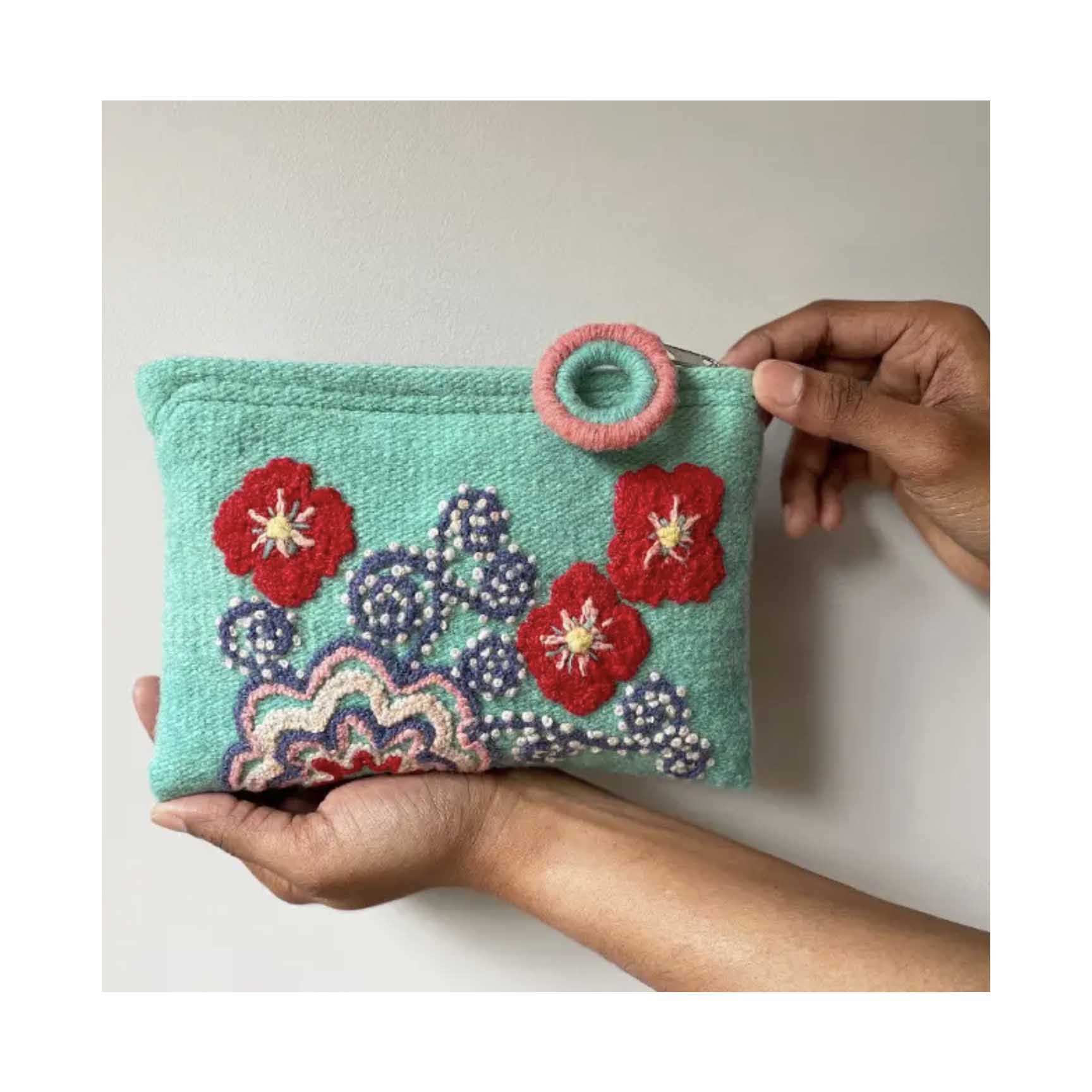 Jenny Krauss Posey Embroidered Wool Pouch