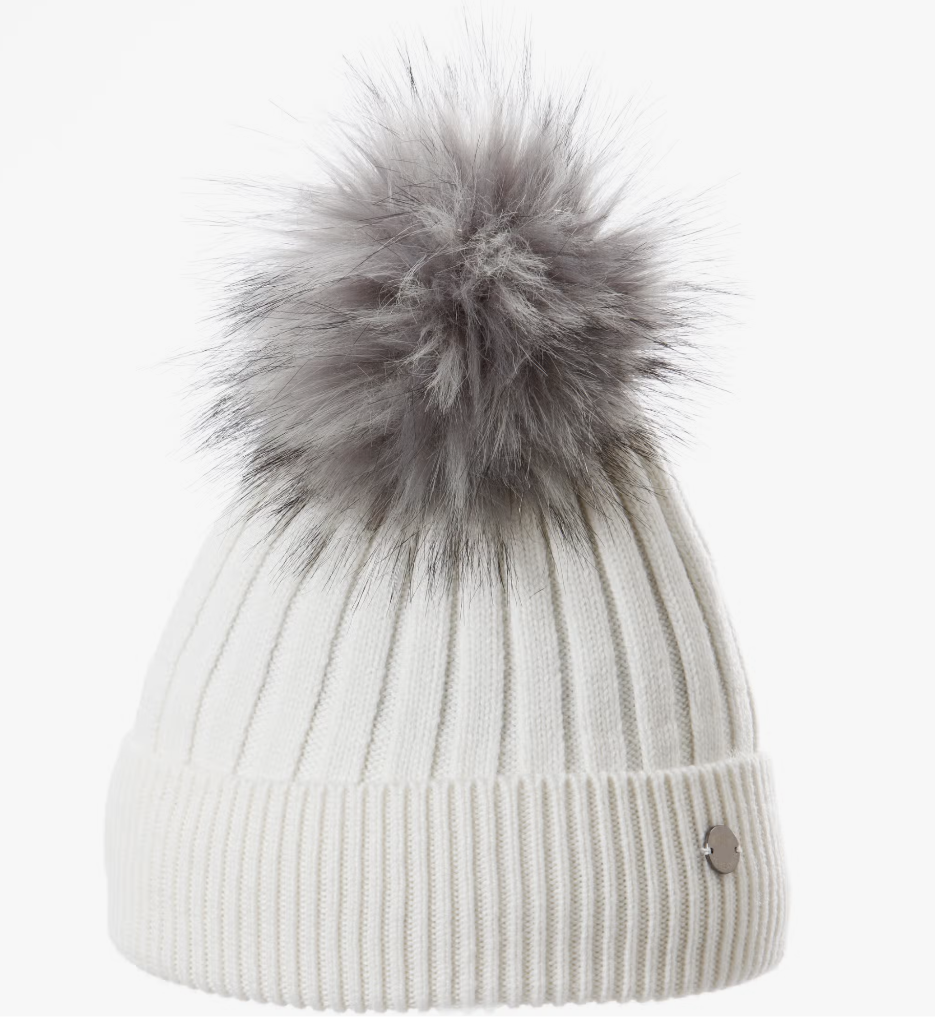 Screamer Rina Luxurious Faux Fur Pom Hat White