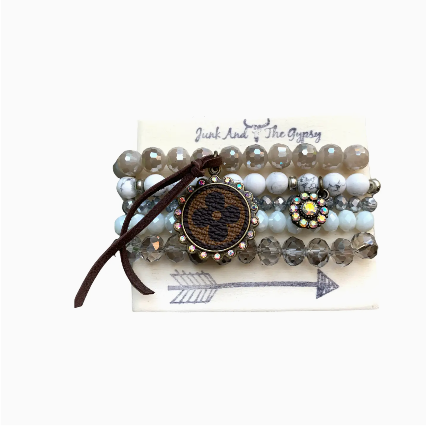 Junk And The Gypsy La Perla Blanca Stacked Upcycled Bracelet