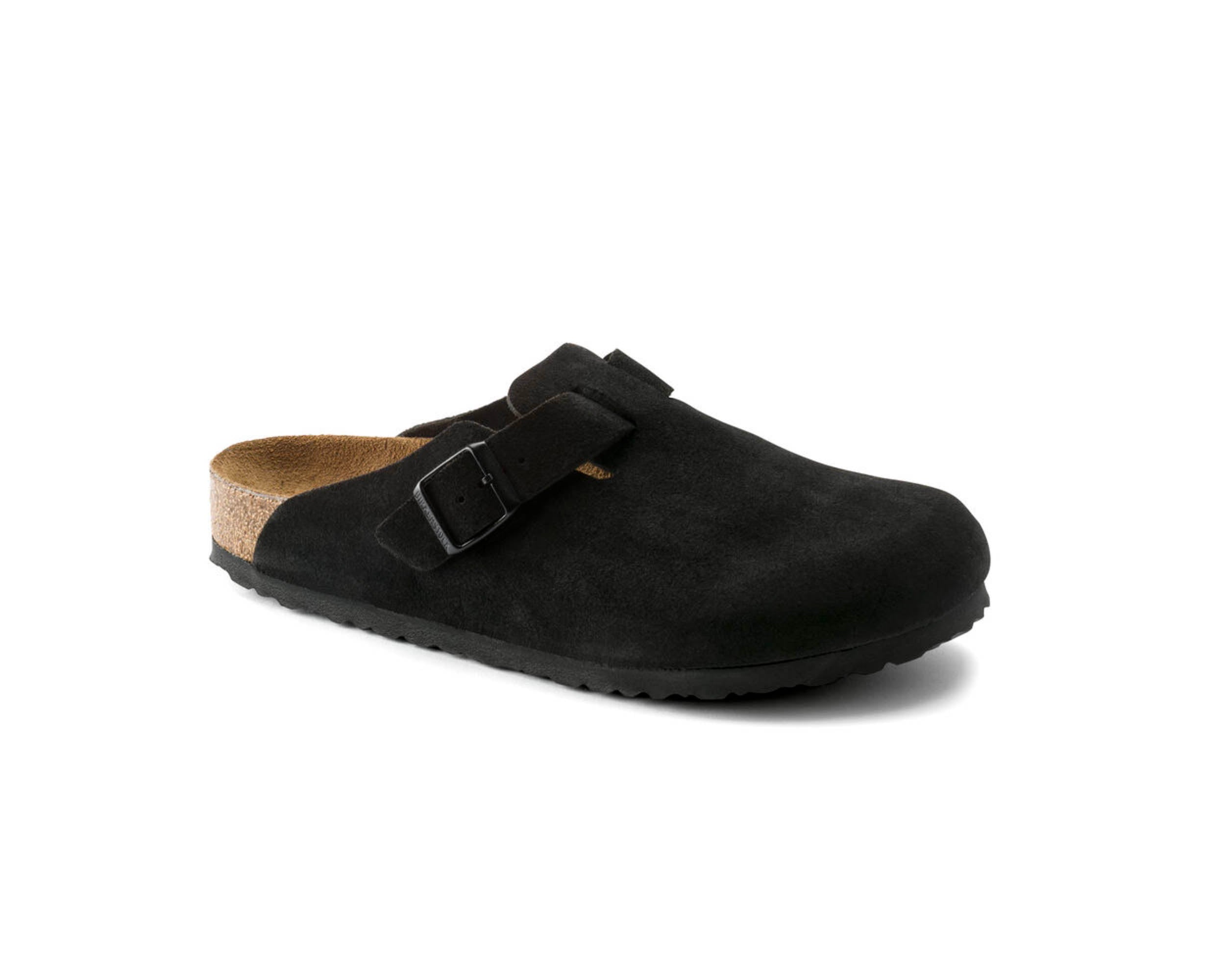 Birkenstock Boston Soft Footbed Black Suede