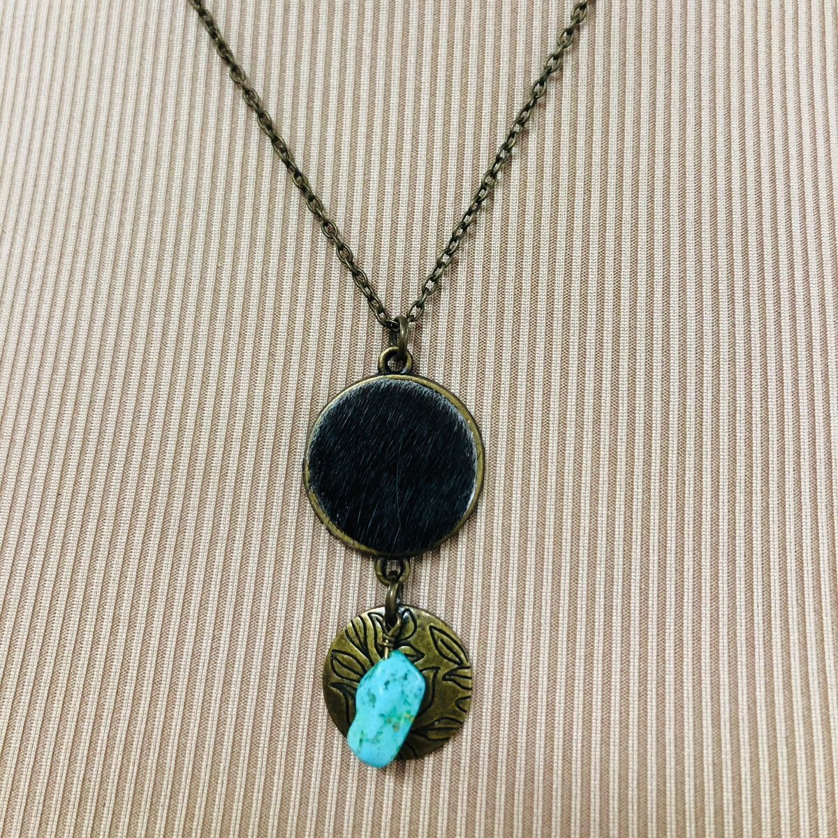 Cowhide Turquoise Necklace