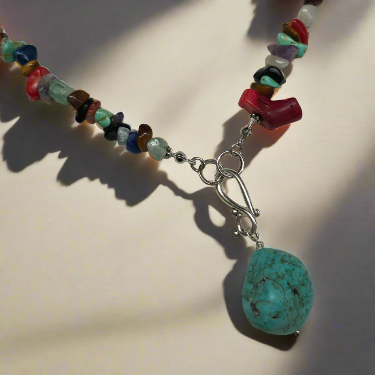 Multi-Stone Necklace with Turquoise Stone