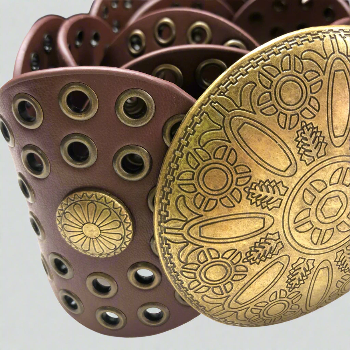 Vintage Brown Brass Buckle belt