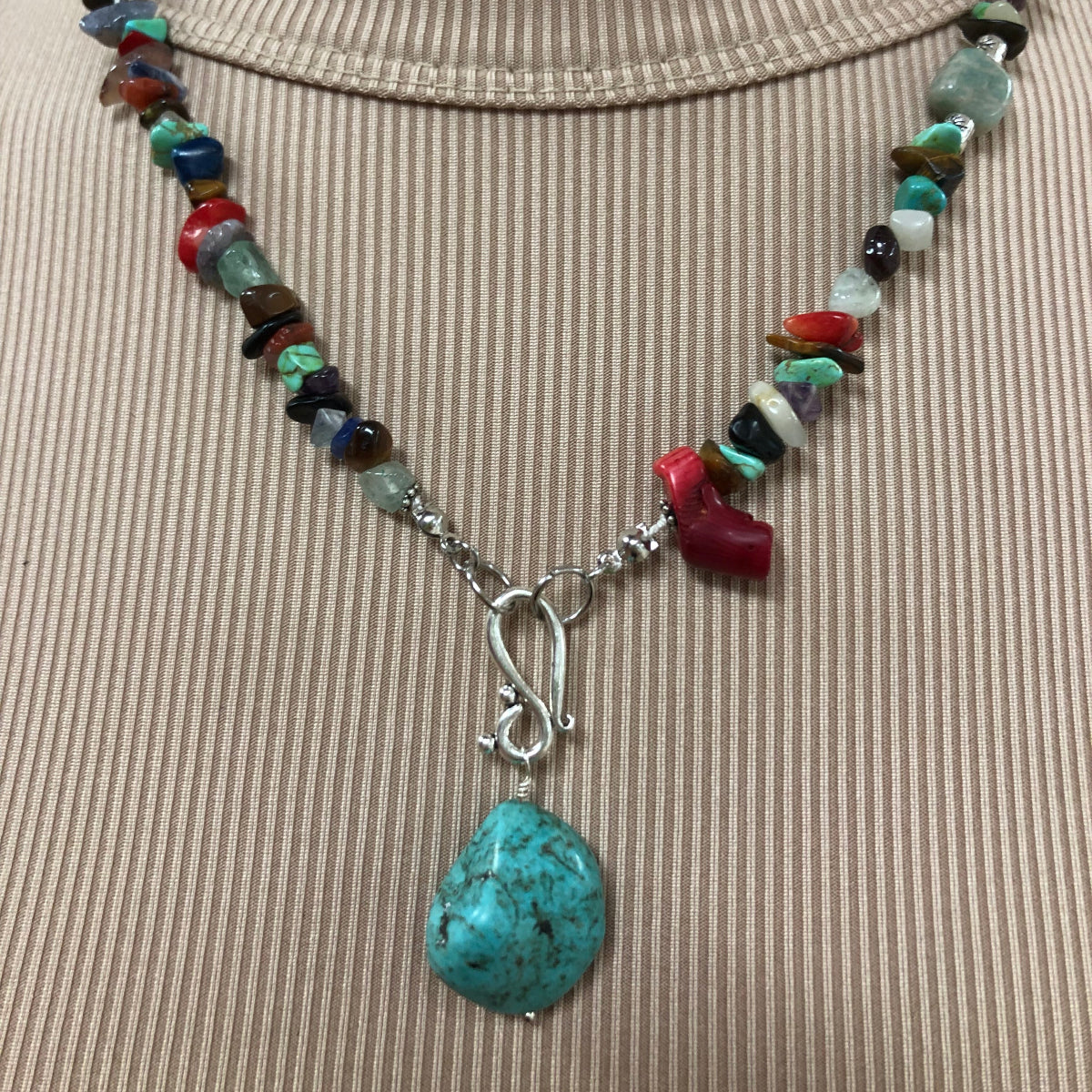 Multi-Stone Necklace with Turquoise Stone