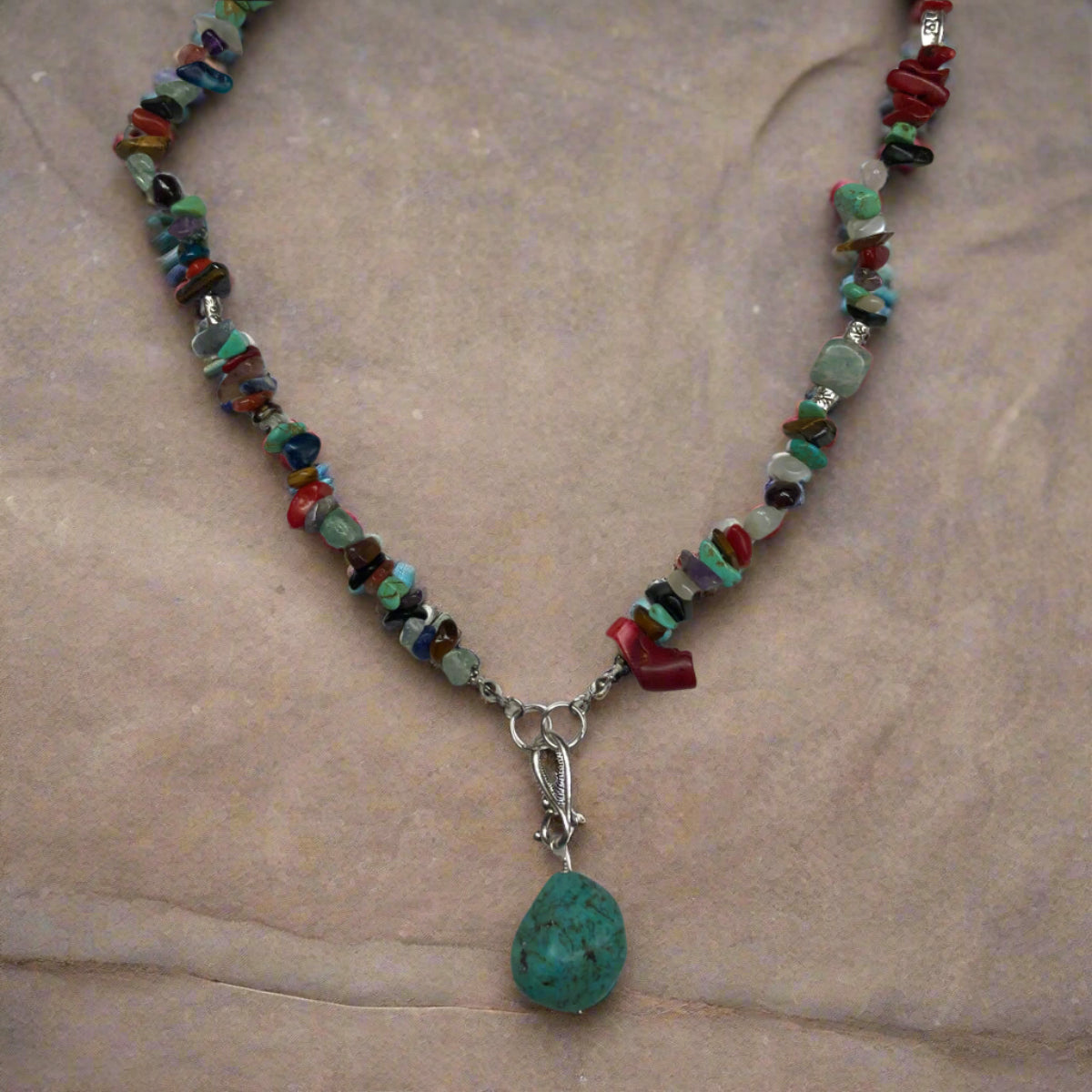 Multi-Stone Necklace with Turquoise Stone