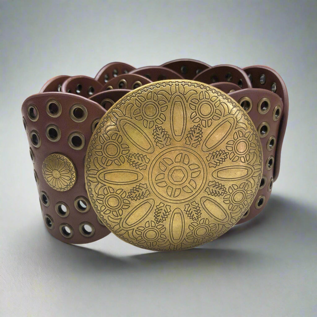 Vintage Brown Brass Buckle belt