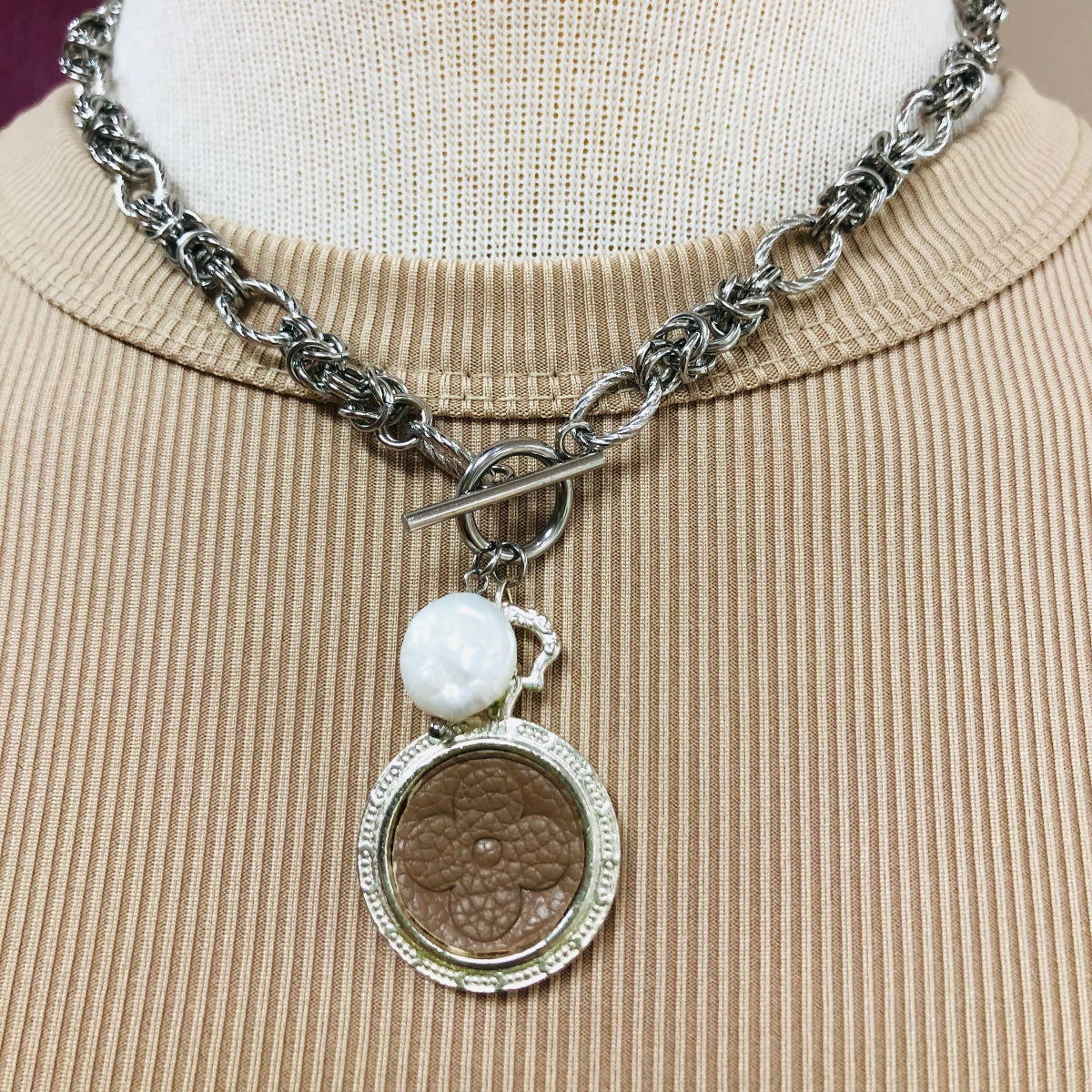 Upcycled LV Necklace