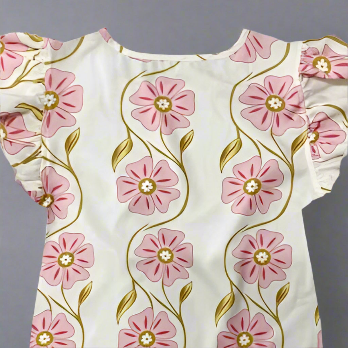 Flutter Sleeve Blouse Floral