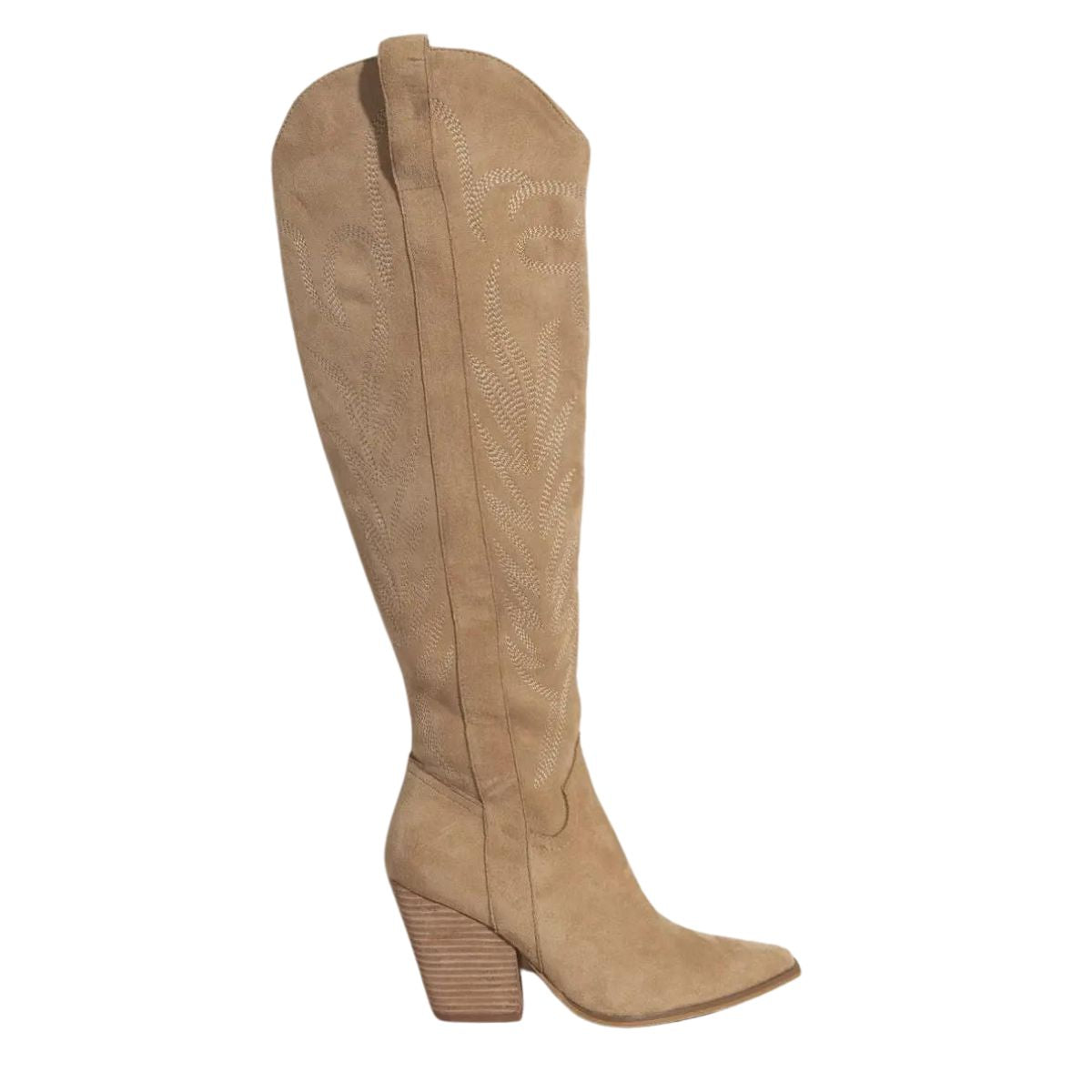 Bronco Tall Western Boots in Almond