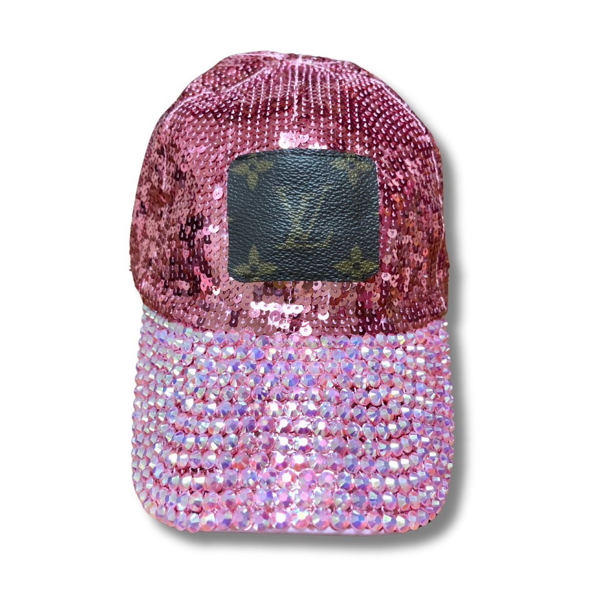 Upcycled Always and Forever LV Hat Pink Sequined