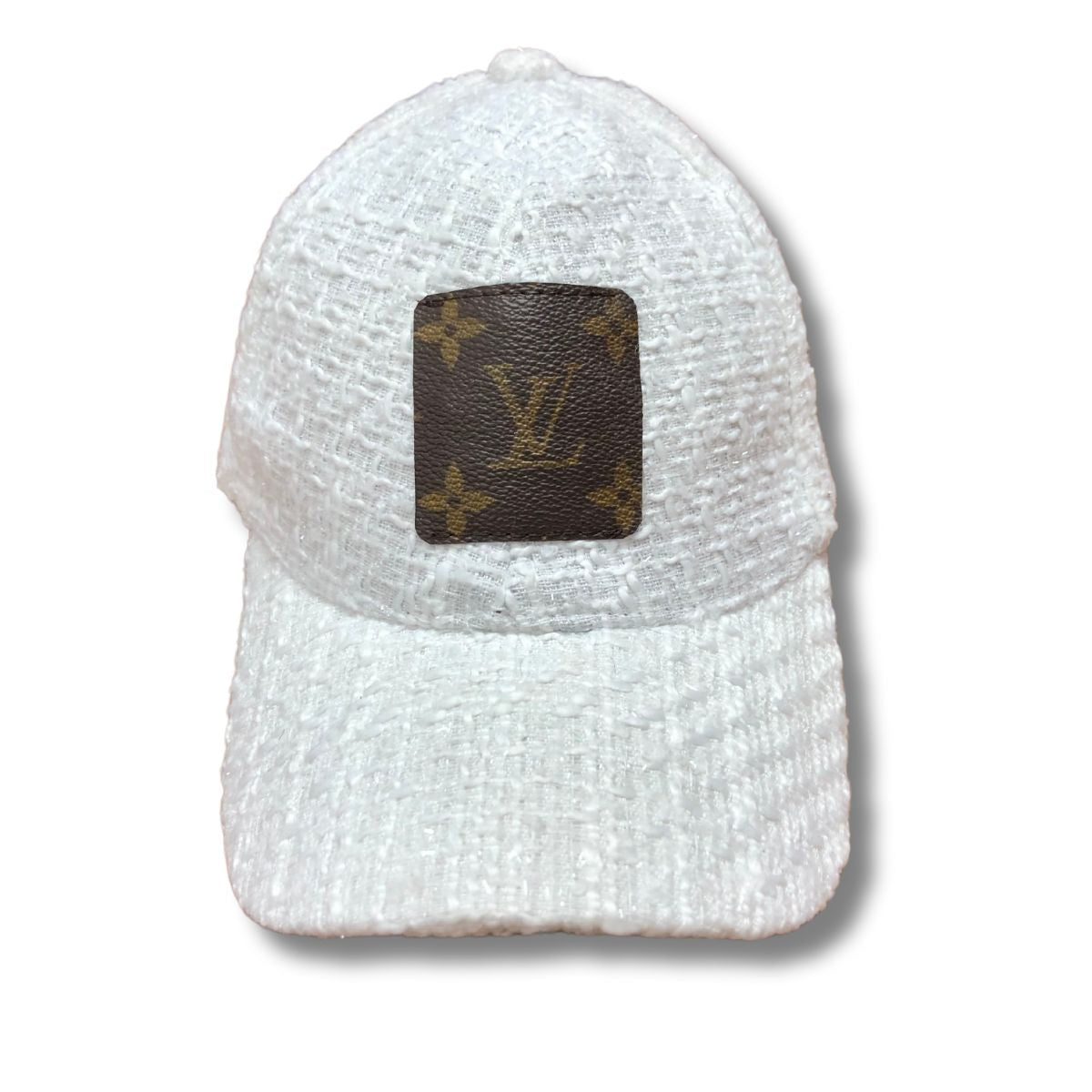 Upcycled Aways and Forever LV Hat White Textile