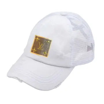 Embellish Your Life Upcycled LV Hat White