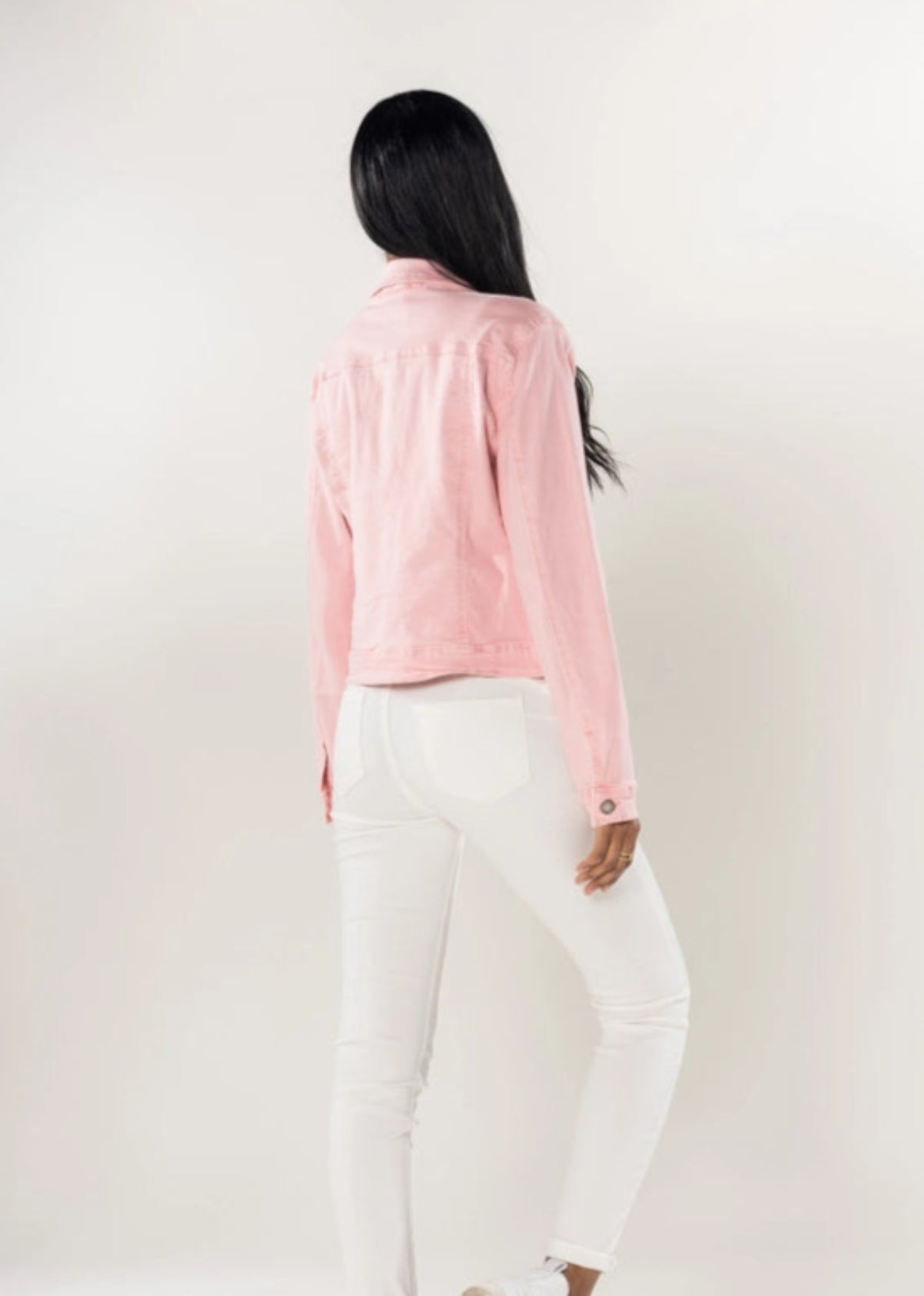 Nina Carter Stretch Fitted Jacket in Baby Pink