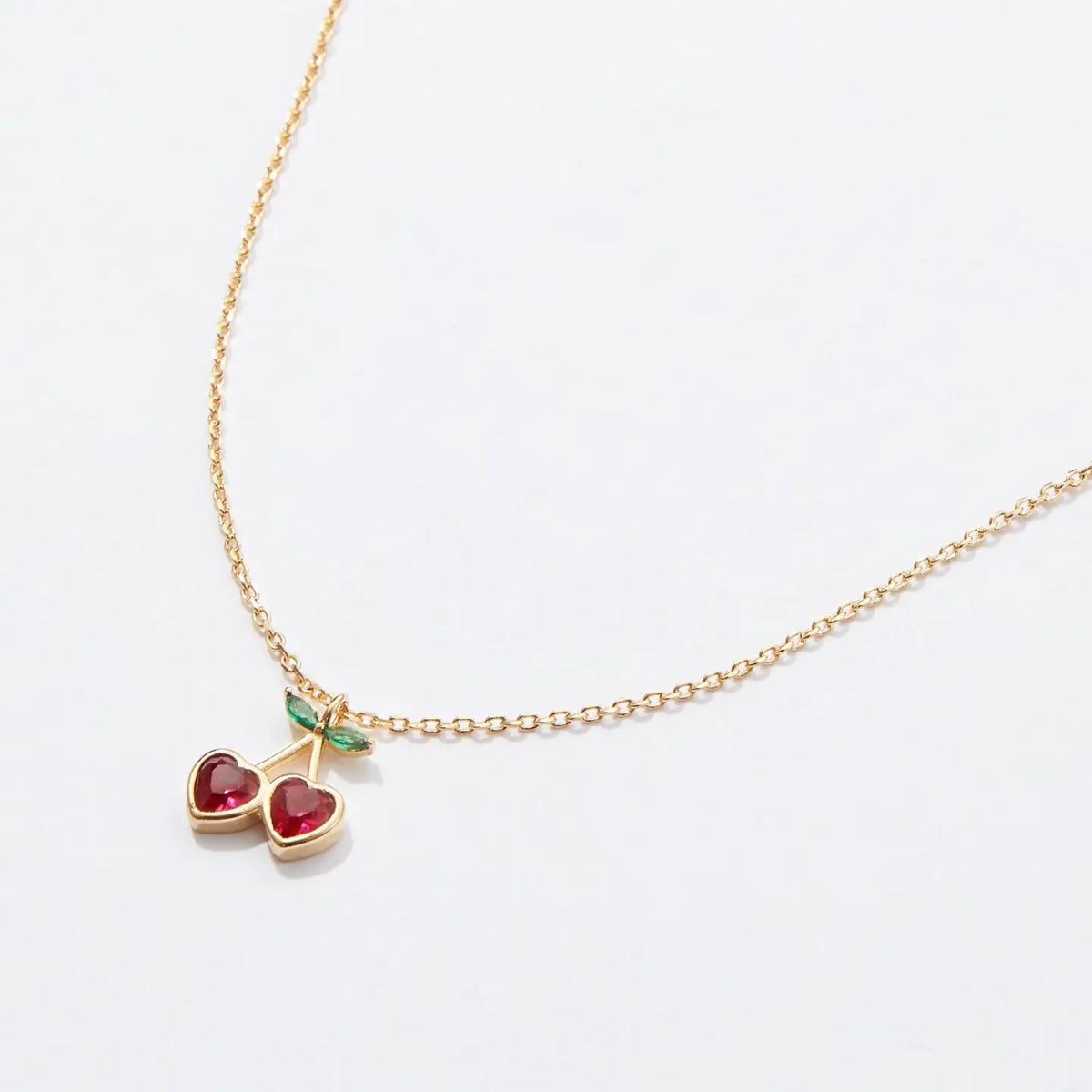 Gold Dipped Cherry Hearts Necklace