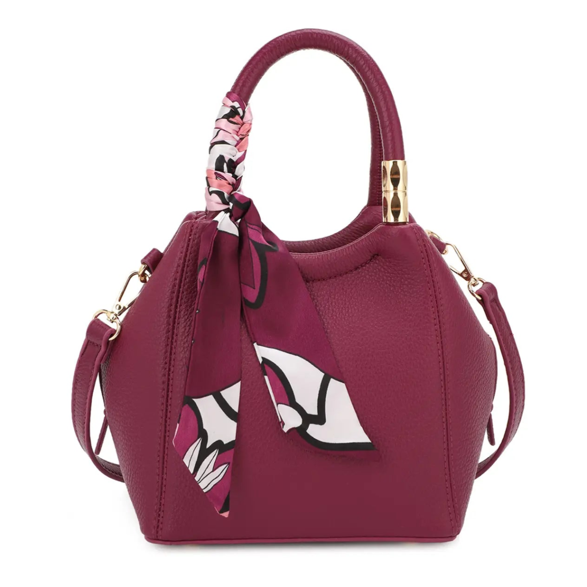 Daniela Bucket Bag in Berry