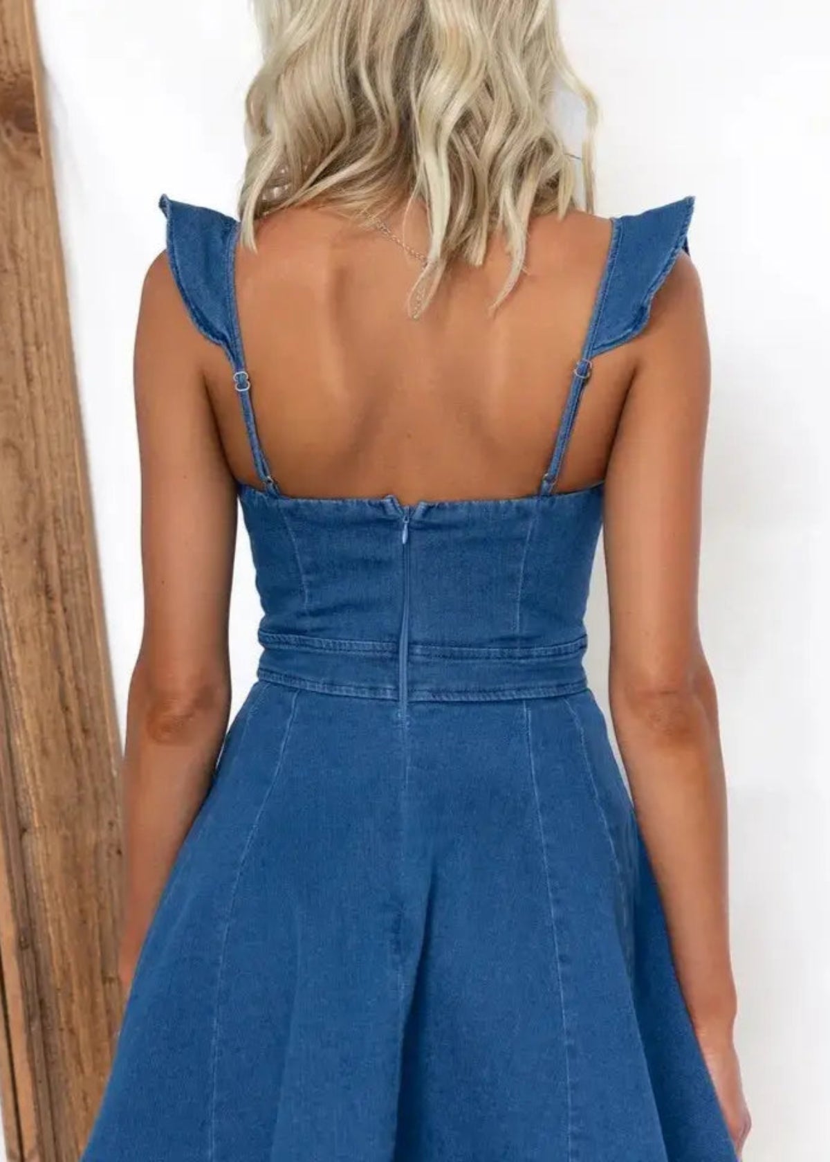 Fly Sleeves Denim Dress