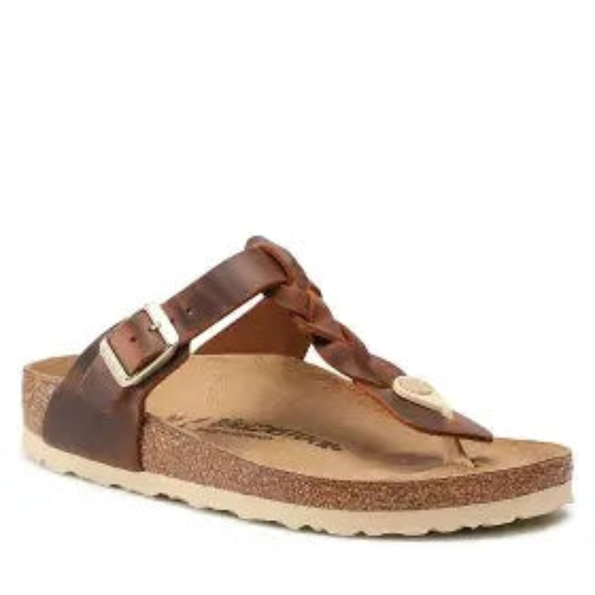 Birkenstock Gizeh Braided Leather in Cognac