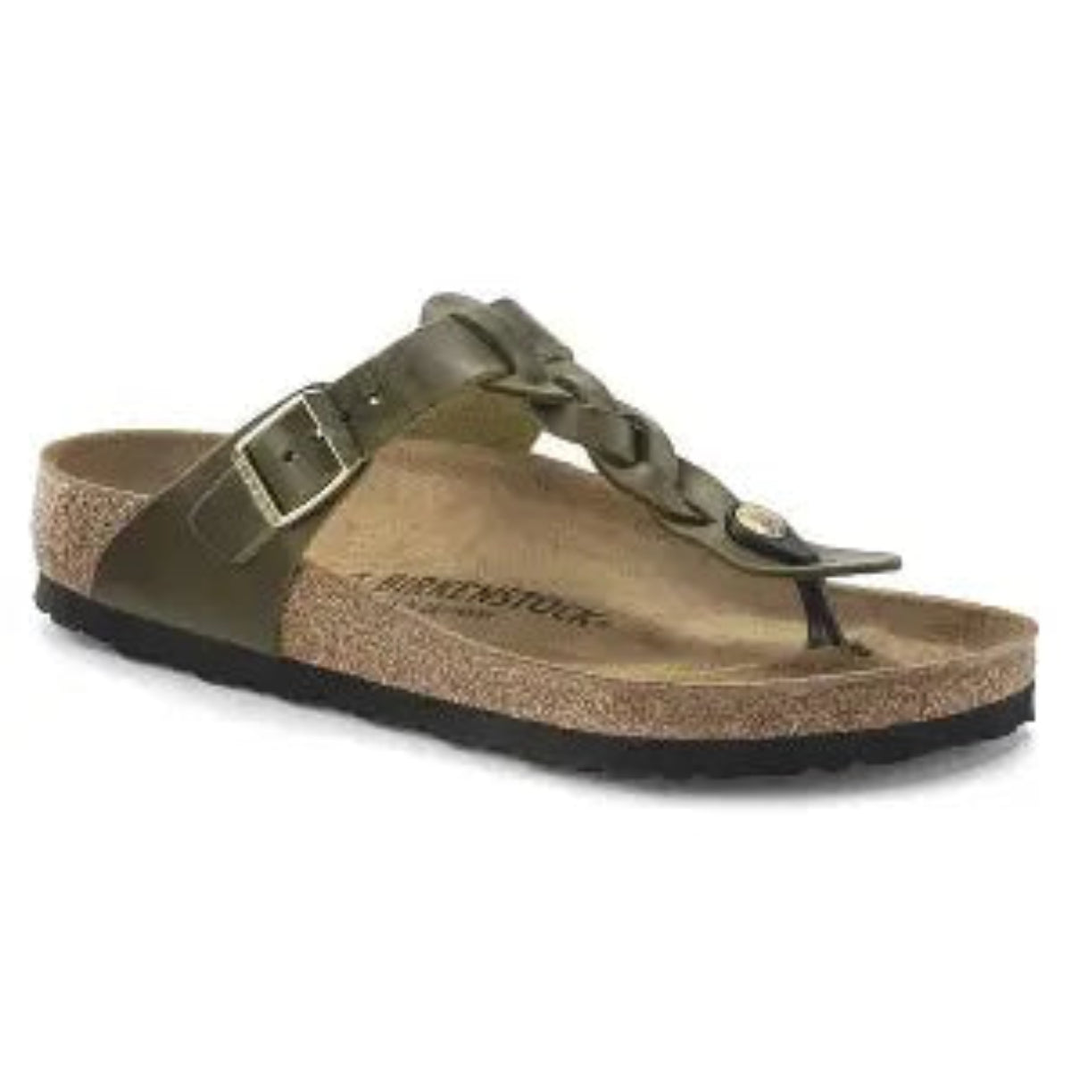 Birkenstock Gizeh Braided Leather in Olive