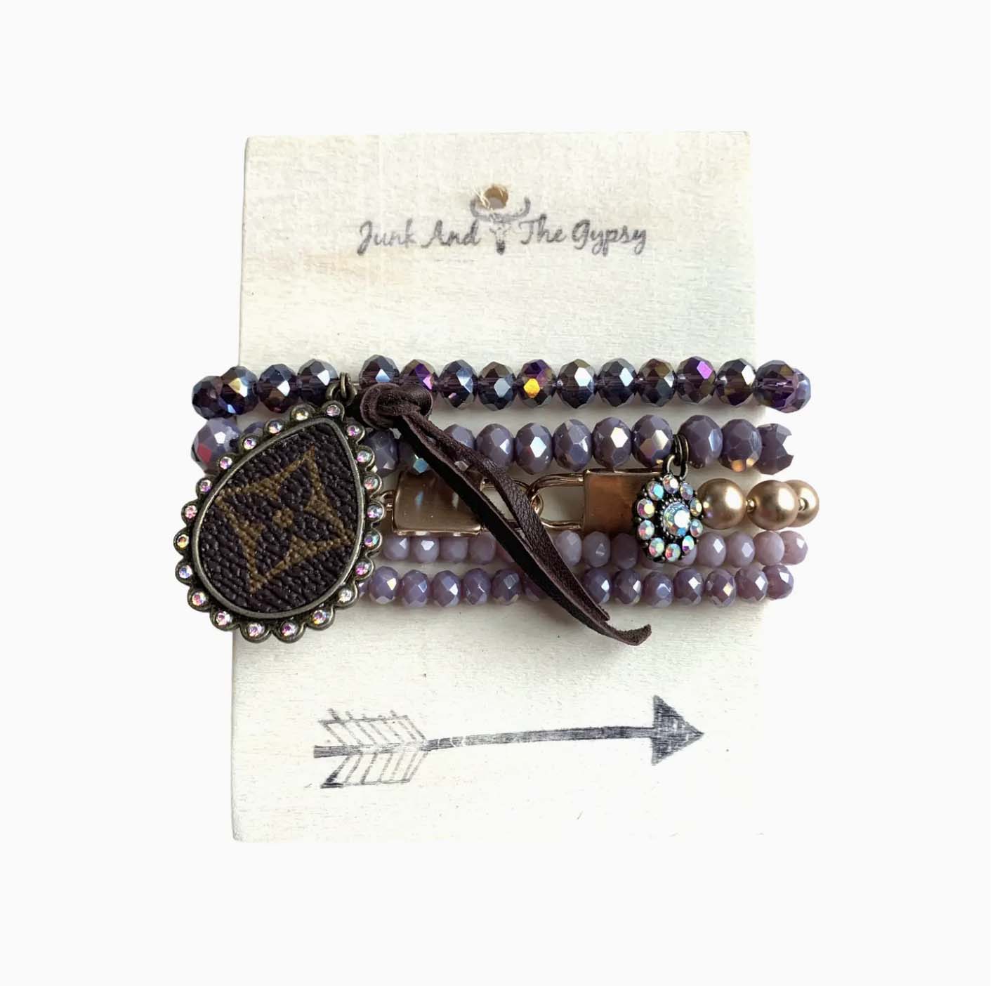 Junk And The Gypsy Paisley Purple Stacked Bracelet