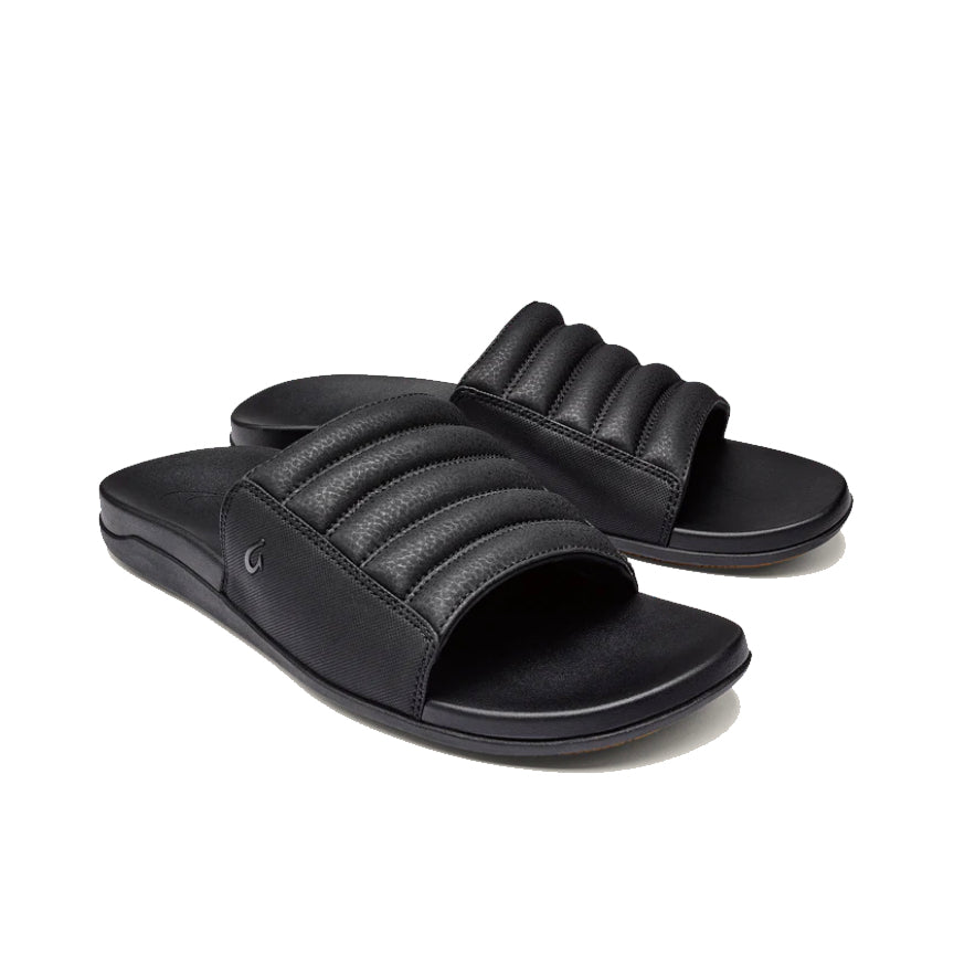 Olukai Men's Maha 'Olu Comfort Slide Sandal Black