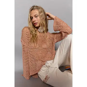 POL Clothing Sweater Shell Coral