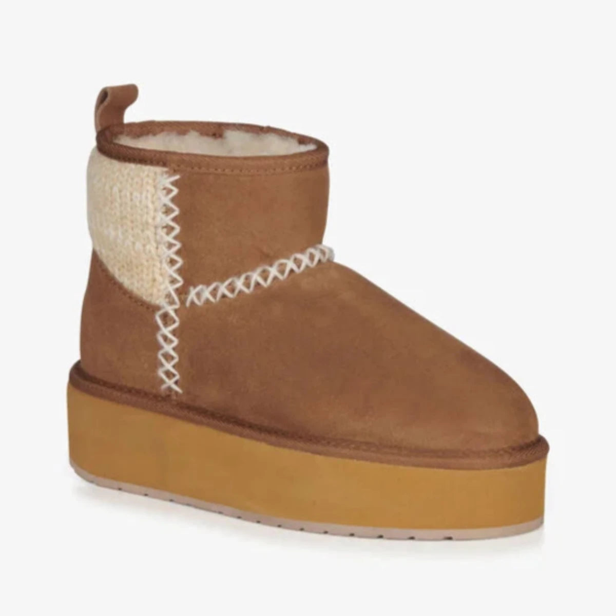 EMU Stinger Knit Flatform Boot in Chestnut