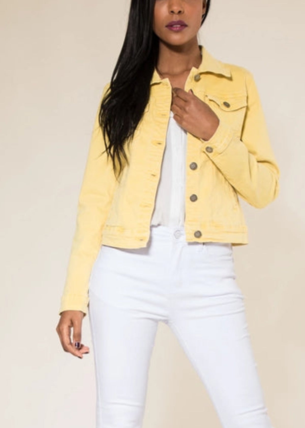 Nina Carter Fitted Jacket in Yellow